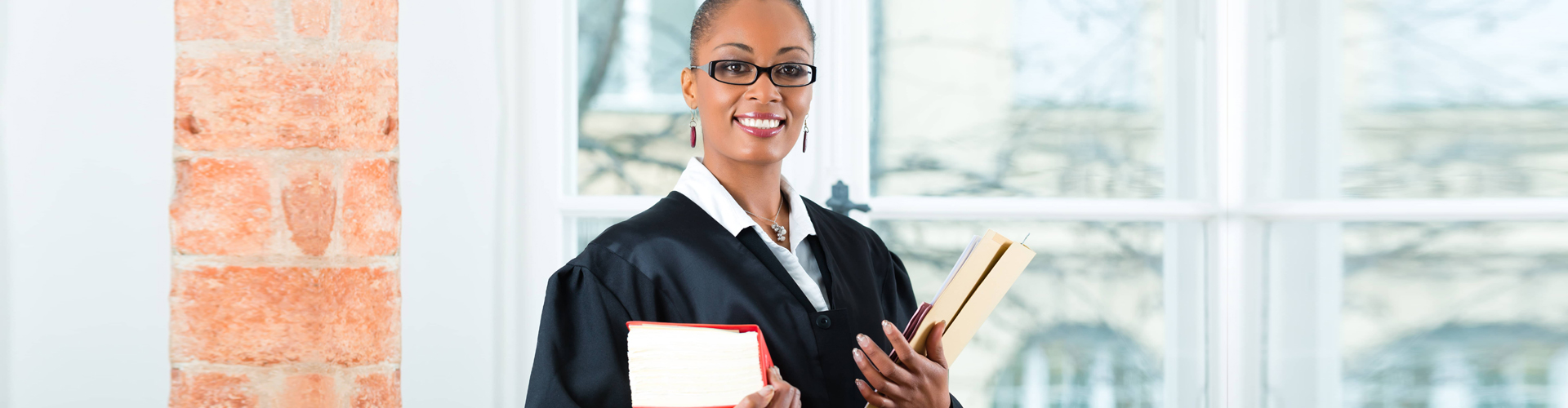 lawyer holding books